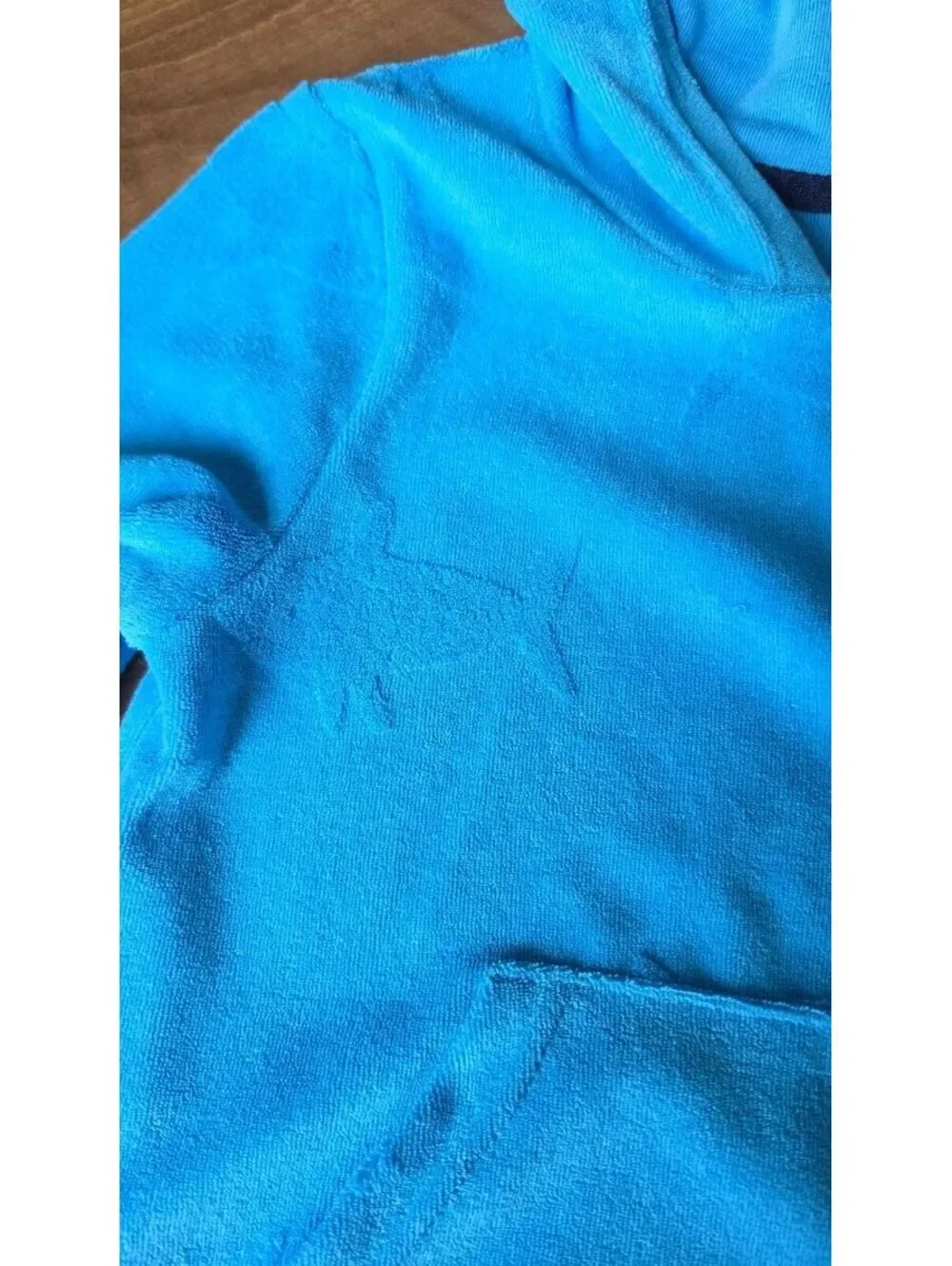 Cat & Jack Toddler Boys Blue Terry Cloth Hooded SwimCoverUp Pullover 5T,#161